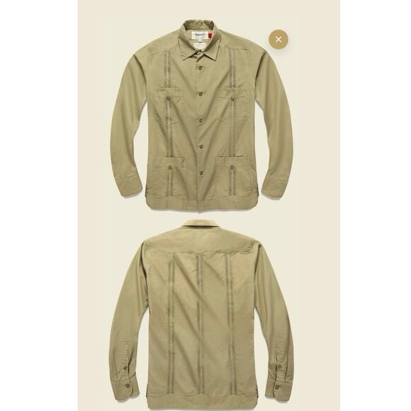 Monitaly x Camisería Canul Guayabera Shirt — Khaki Poplin Vancloth, Size Small - Picture 1 of 14